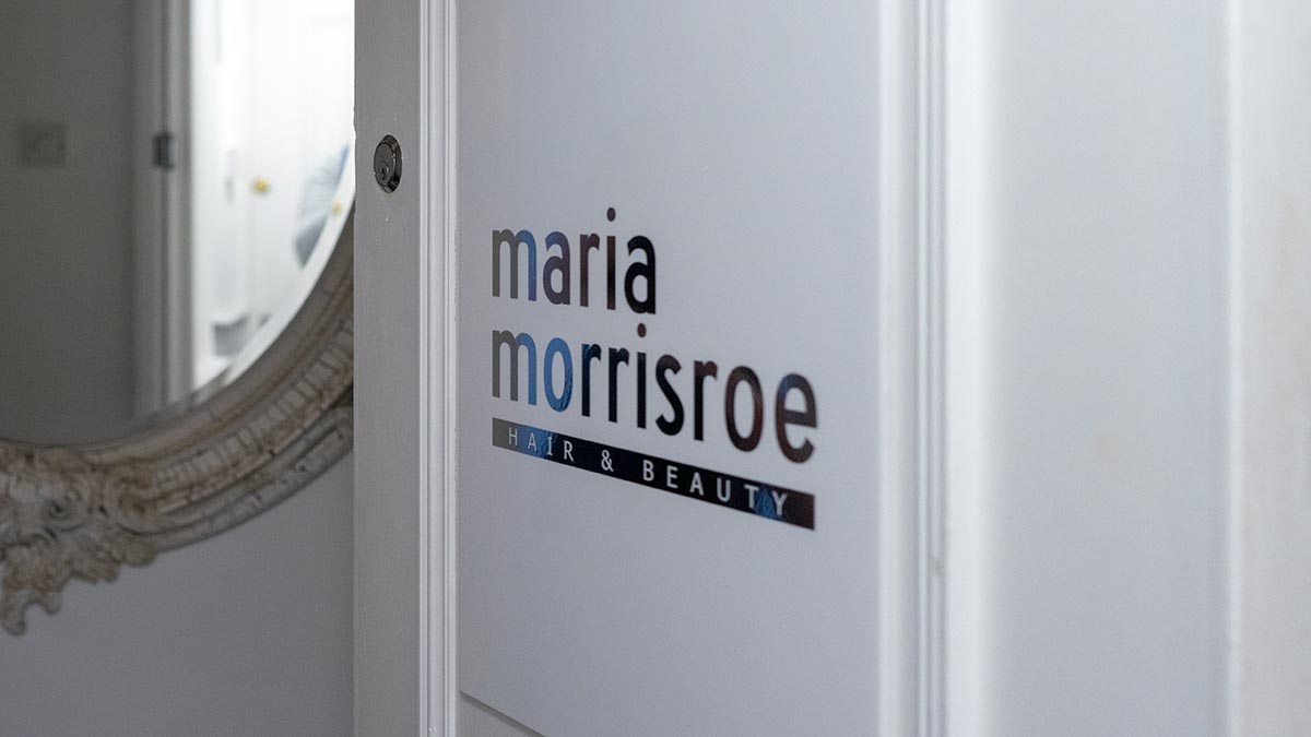 Maria Morrisroe Hair & Beauty entrance signage