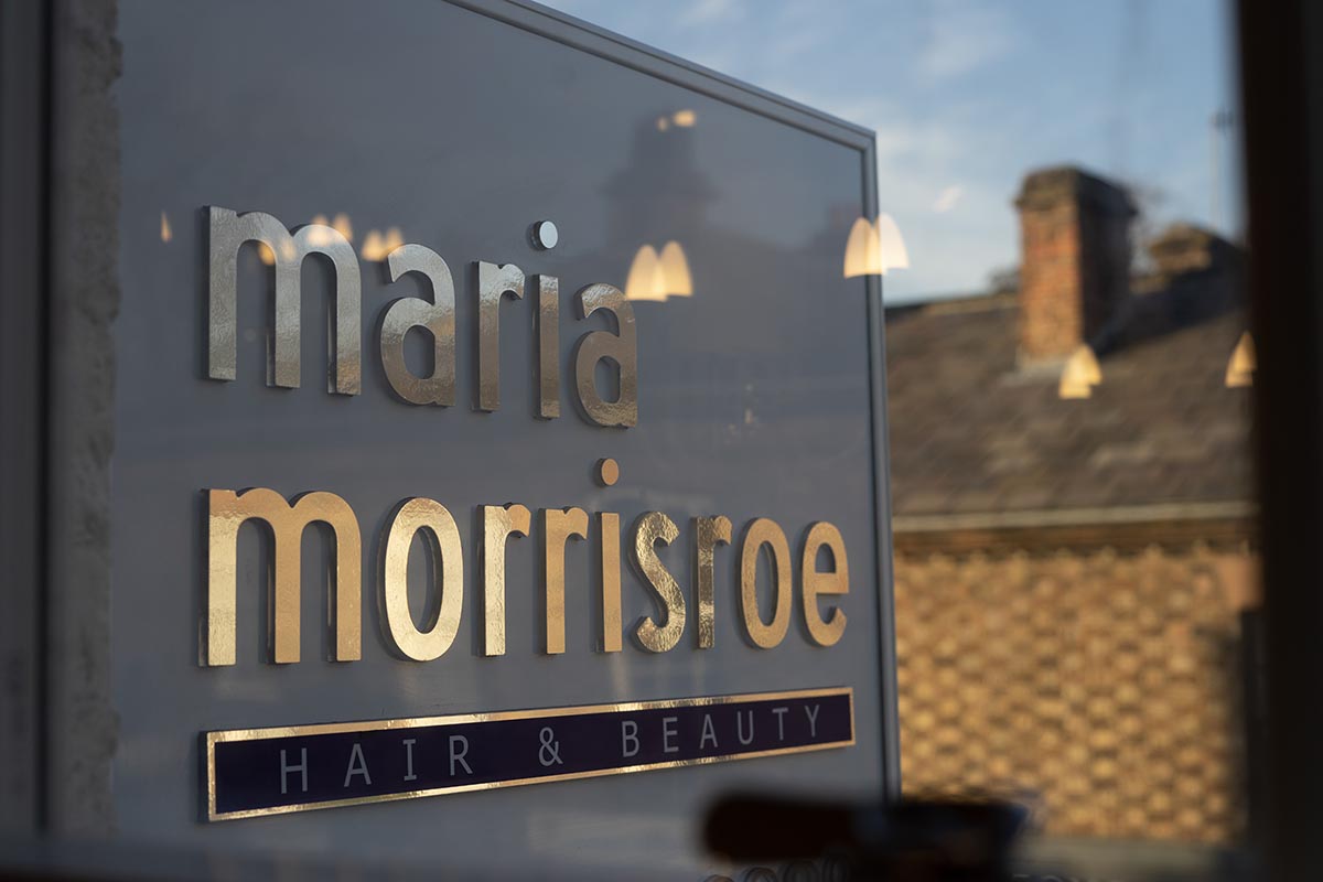 Maria Morrisroe Hair & Beauty window signage